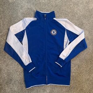 Chelsea FC Track Jacket Men's S/M Blue White Full Zip Soccer Football Club Coat